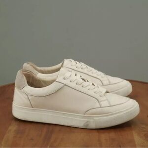 Birdies Womens Cardinal Leather Sneakers in Cream Size 8